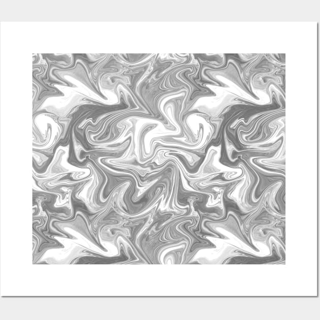 White Silk Marble - Digital Liquid Paint Wall Art by GenAumonier